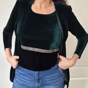 Vtg. Piccalino Petite Velet Tank Top With Cardigan Attachment